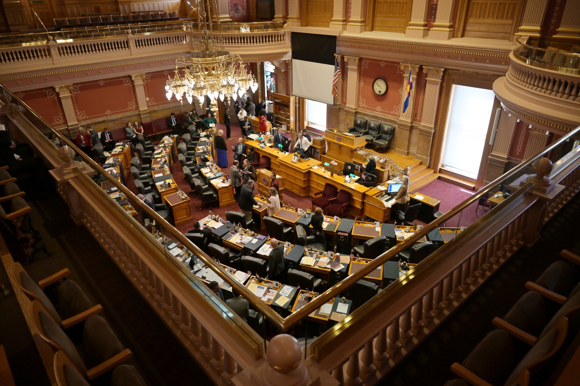 Senators convene in the state Senate chamber at the Colorado State Capitol building in Denver on Thursday, March 5, 2026. (Photo by Hyoung Chang/The Denver Post)
