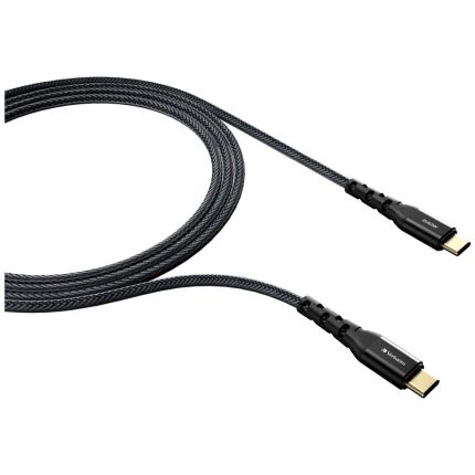 VERBATIM 200CM TYPE-C TO TYPE-C TOUGH MAX E-MARKER DUPONT KEVLAR PD3.1 240W -BLACK #66821